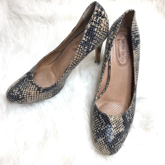 Corso Como snake print round toe heels - Picture 6 of 8